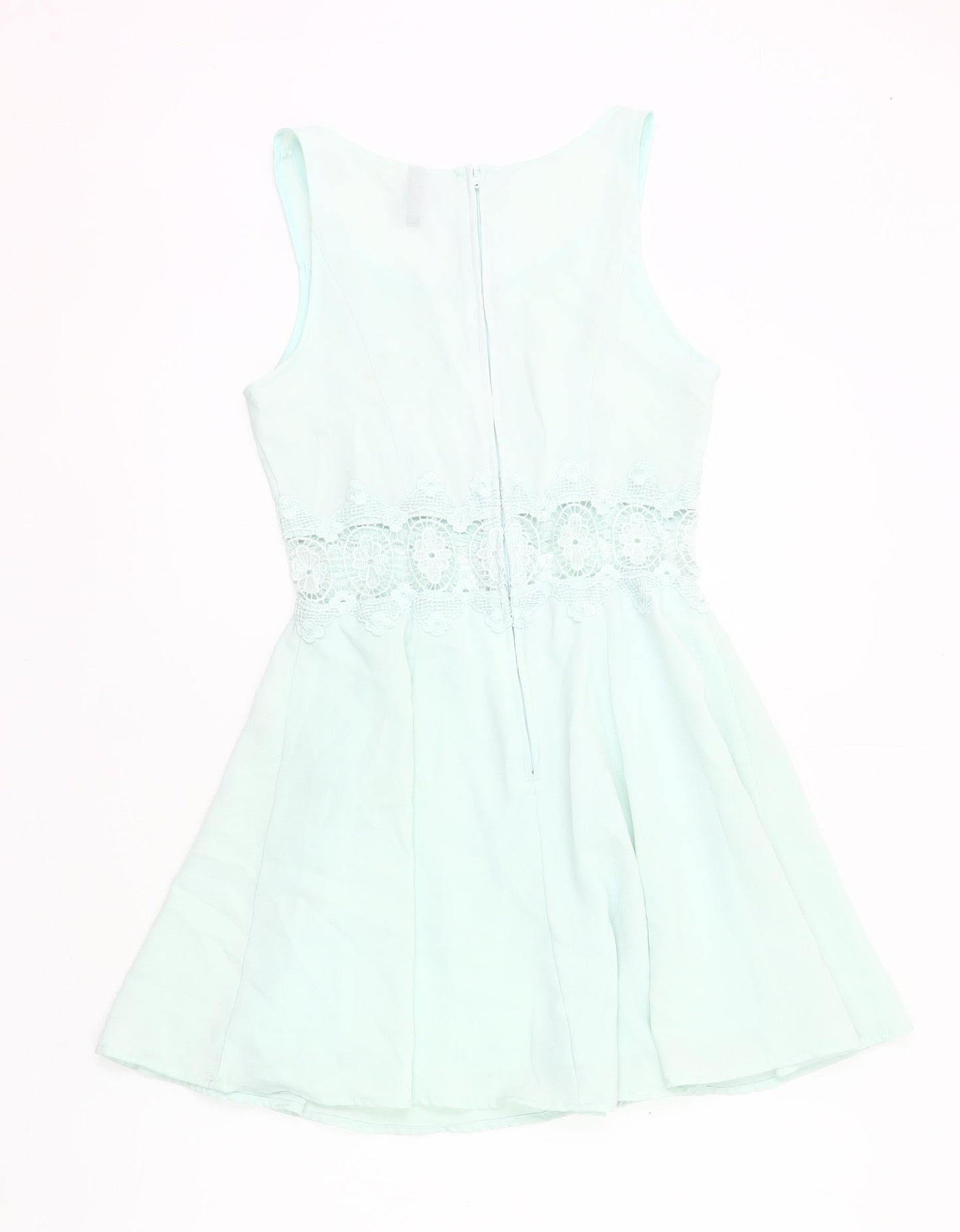 H&M Divided Women’s Blue Size 10 A-Line Lace Detail Short Dress