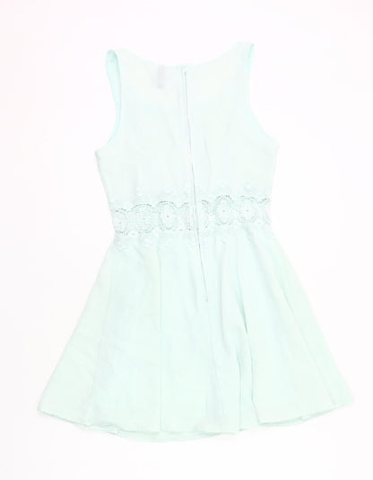 H&M Divided Women’s Blue Size 10 A-Line Lace Detail Short Dress