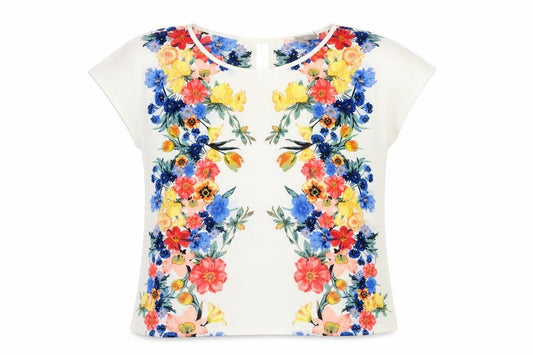 Forever 21 Women’s Multicoloured Floral Chiffon T-Shirt Size S