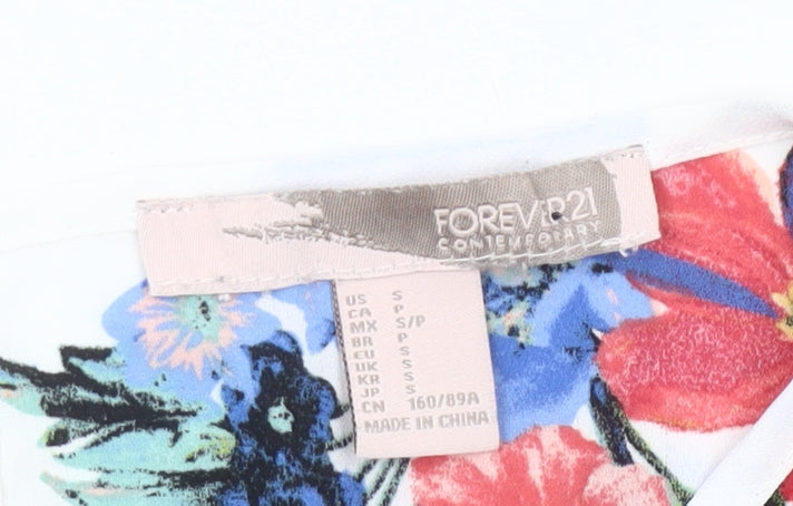 Forever 21 Women’s Multicoloured Floral Chiffon T-Shirt Size S