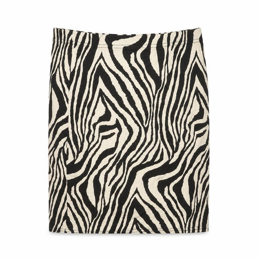 PrettyLittleThing Women’s Black Beige Animal Print Pencil Skirt UK 10