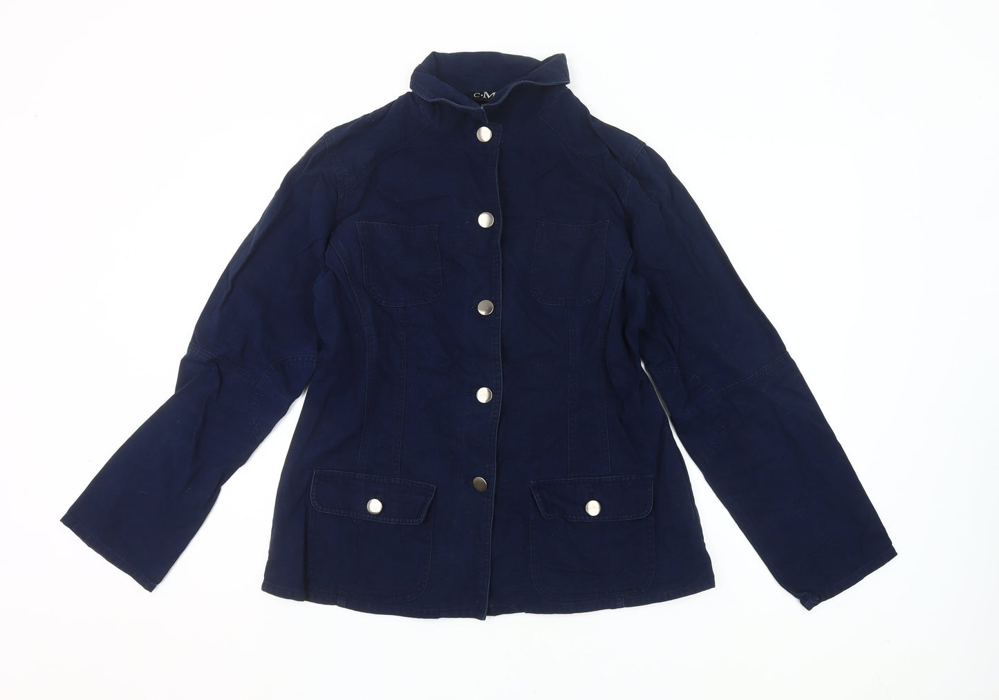 CMD Womens Blue Cotton Mid-Length Casual Jacket Size 16