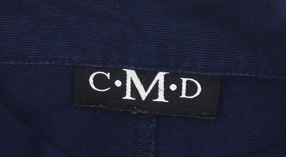 CMD Womens Blue Cotton Mid-Length Casual Jacket Size 16