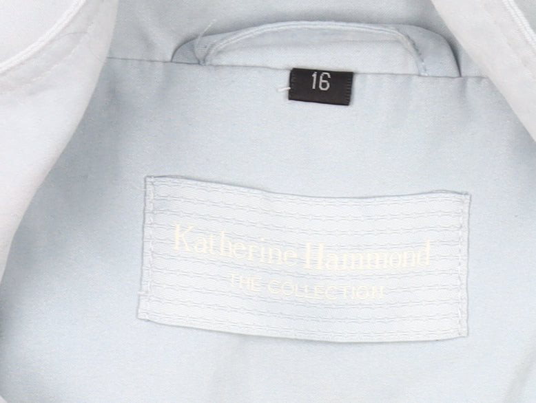 Katherine Hammond Womens Blue Size 16 Mid-Length Casual Jacket