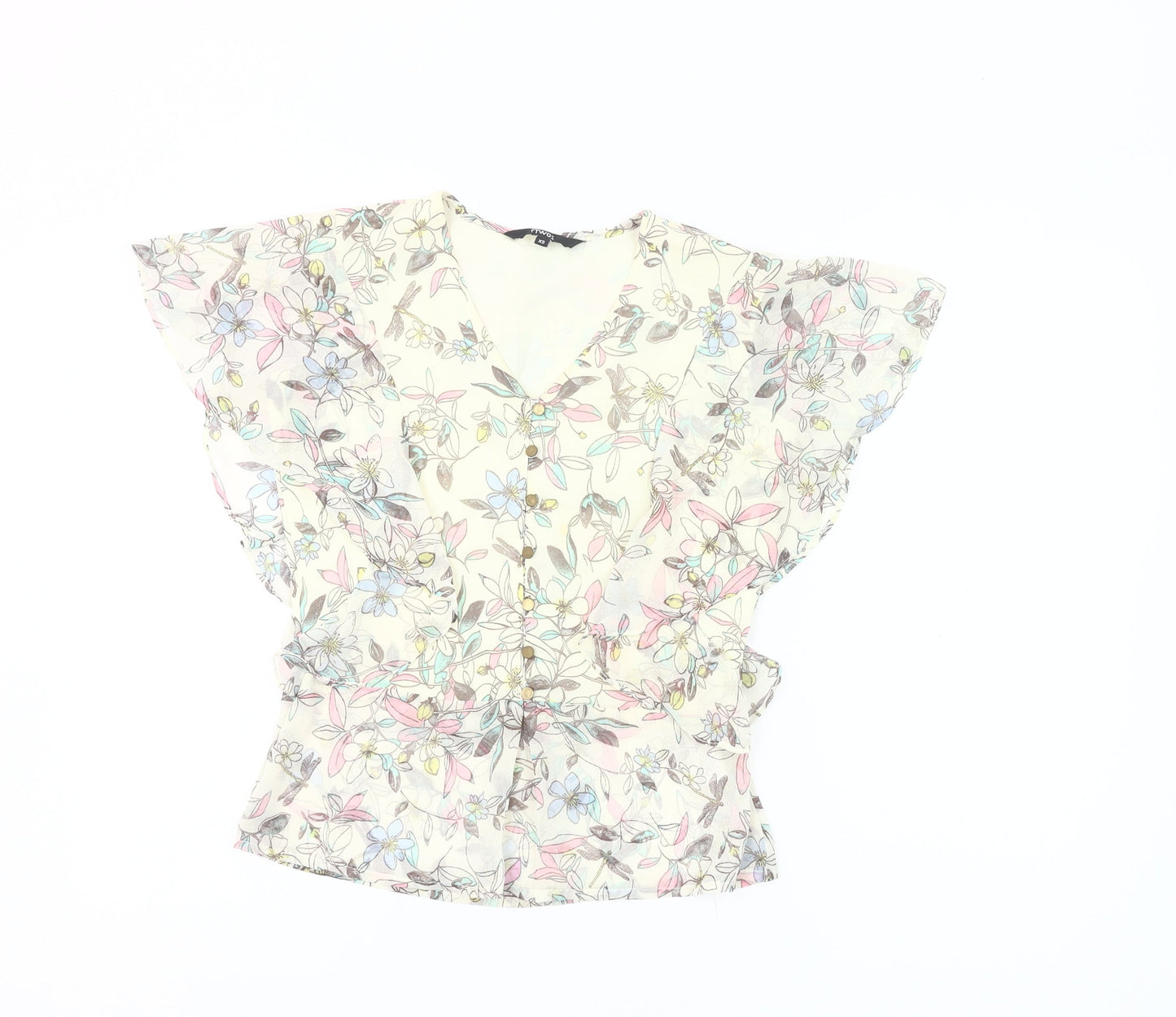 fTWO1 Womens Multicoloured Floral Chiffon Blouse XS
