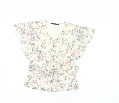 fTWO1 Womens Multicoloured Floral Chiffon Blouse XS