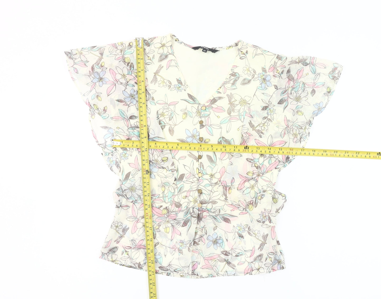 fTWO1 Womens Multicoloured Floral Chiffon Blouse XS