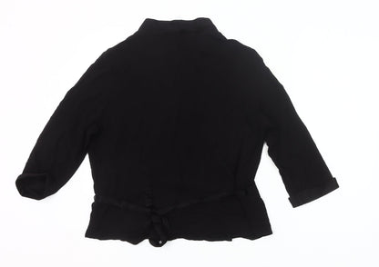 Chesca Women’s Black Wrap Blouse Size 16 3/4 Sleeve Viscose