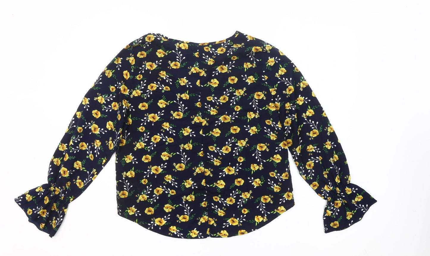 Miss Valley Women’s Blue Floral Blouse Size 12 Long Sleeve Tunic