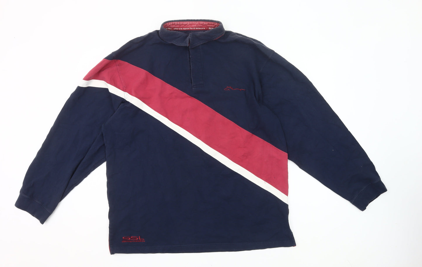 Shires Sports & Leisure Men’s Blue Colourblock Rugby Polo L