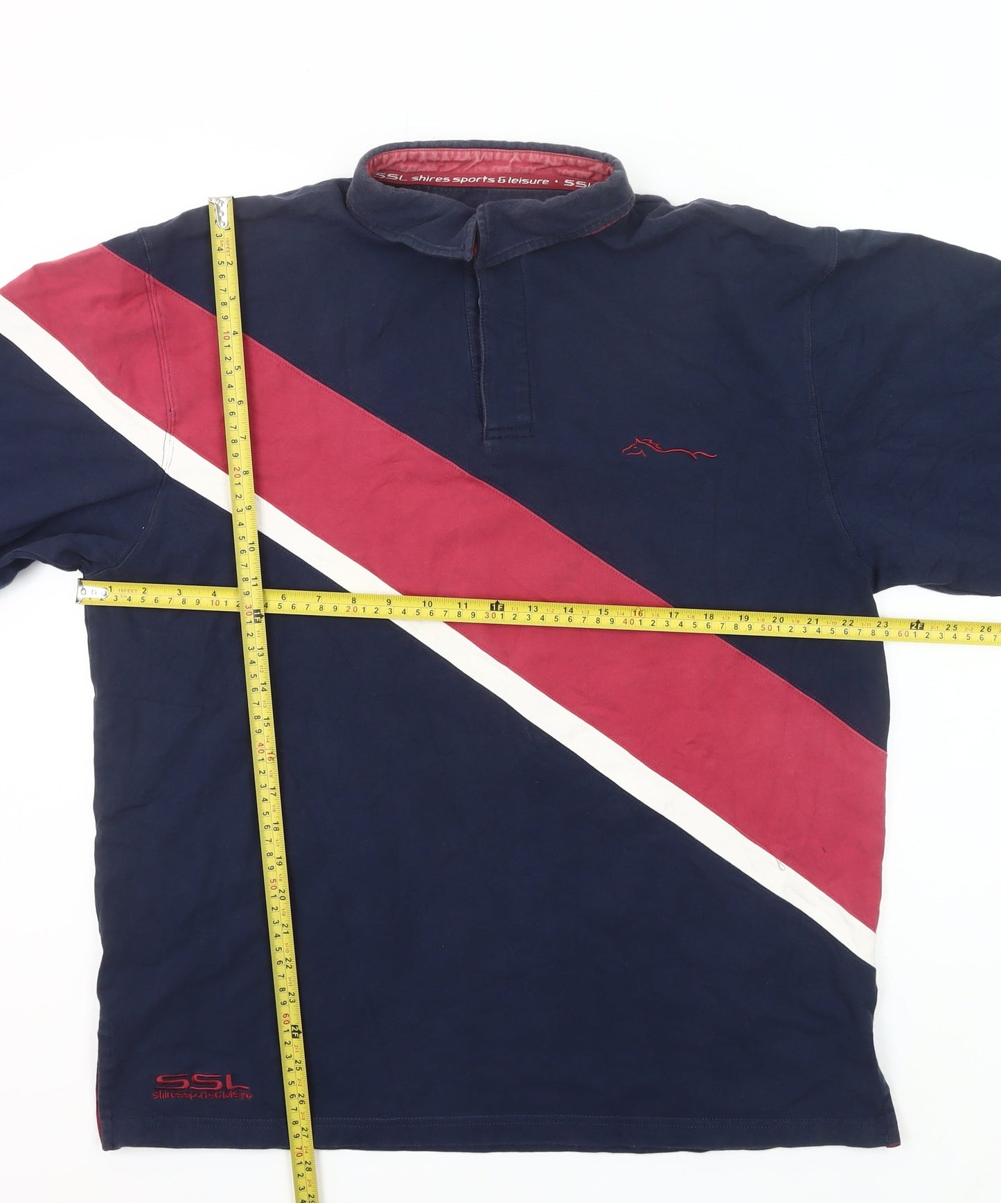 Shires Sports & Leisure Men’s Blue Colourblock Rugby Polo L