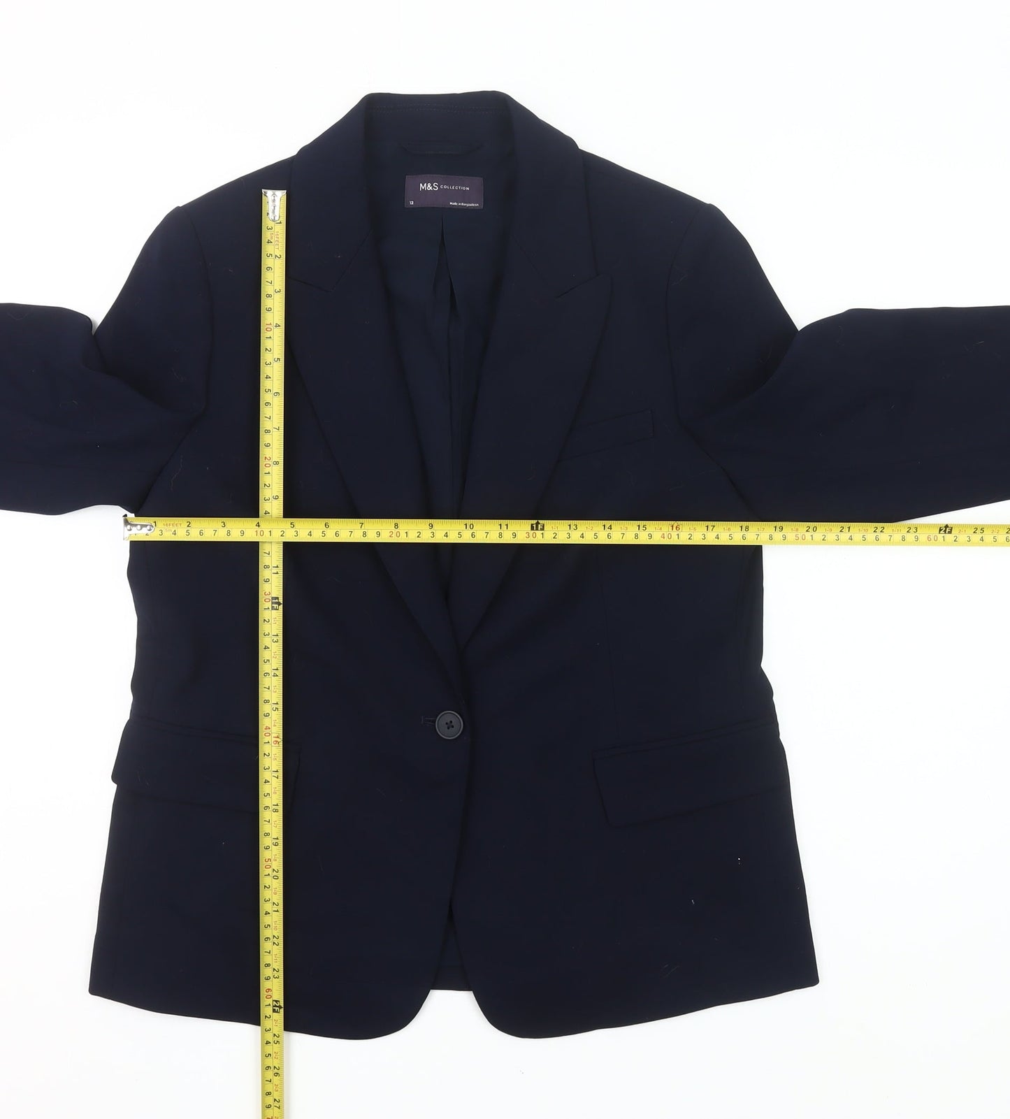 Marks and Spencer Women’s Blue Blazer Size 12 Single-Breasted Jacket