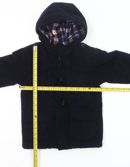 Designers at Debenhams Boys Black Wool Blend Duffle Coat 5 Years Hooded