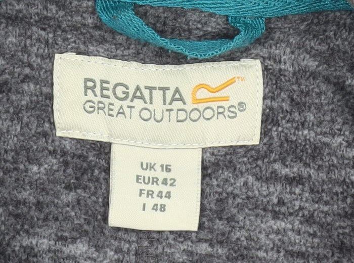 Regatta Womens Grey Pullover Sweatshirt UK 16 Outdoor Hooded Fleece