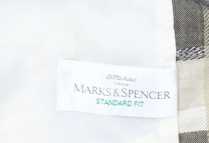 Marks and Spencer Women’s Grey Check Suit Jacket UK 12 Short Sleeve