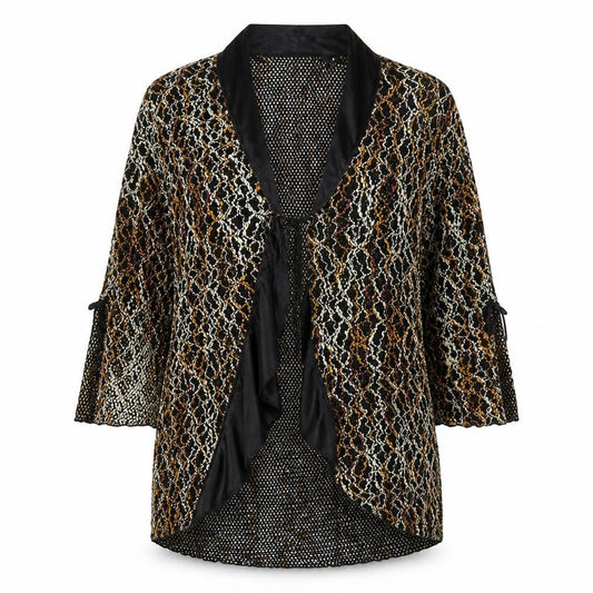 Melina Women’s Multicoloured Lace Cardigan XL Flared Sleeve