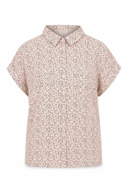Reserved Womens Pink Polka Dot Button-Up Shirt UK 6 Short Sleeve