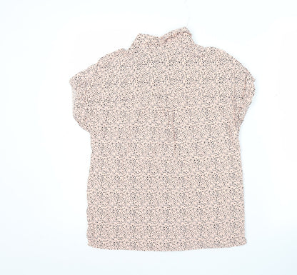 Reserved Womens Pink Polka Dot Button-Up Shirt UK 6 Short Sleeve