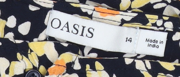 Oasis Women's Size 14 Multicoloured Floral A-Line Dress
