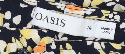 Oasis Women's Size 14 Multicoloured Floral A-Line Dress