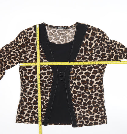 Envy Womens Leopard Print Tunic Blouse 2XL Multicoloured 3/4 Sleeve