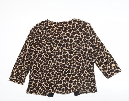 Envy Womens Leopard Print Tunic Blouse 2XL Multicoloured 3/4 Sleeve