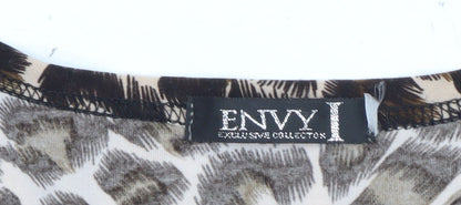Envy Womens Leopard Print Tunic Blouse 2XL Multicoloured 3/4 Sleeve