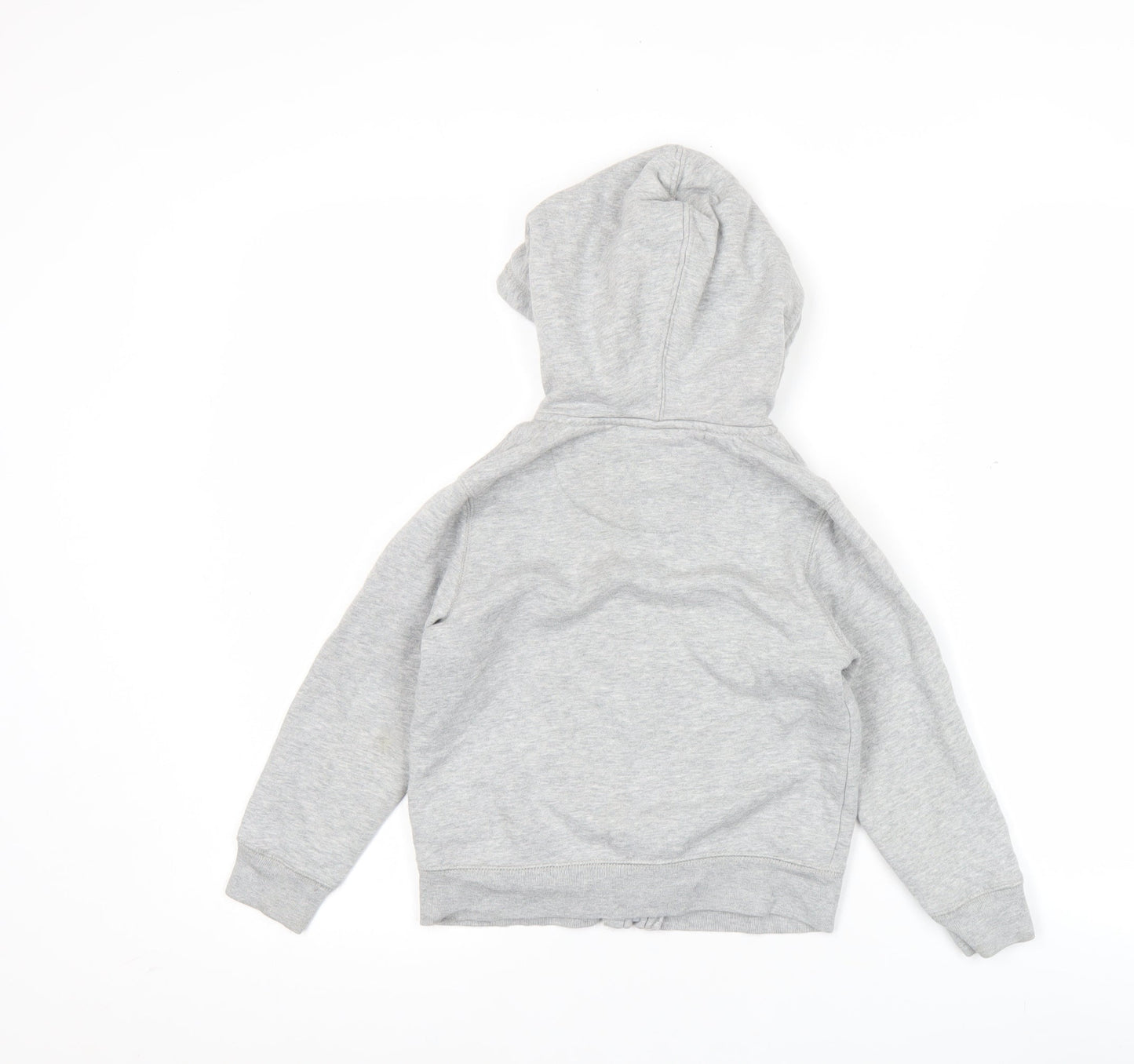 GAP Boys Grey Full Zip Hoodie 5 Years Cotton Blend Logo Casual