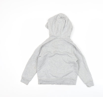 GAP Boys Grey Full Zip Hoodie 5 Years Cotton Blend Logo Casual