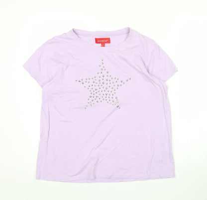 Paramour Womens Purple Size 12 Cotton Studded Star T-Shirt