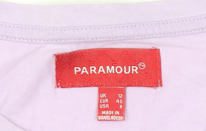 Paramour Womens Purple Size 12 Cotton Studded Star T-Shirt