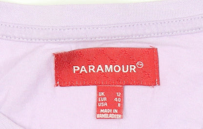 Paramour Womens Purple Size 12 Cotton Studded Star T-Shirt
