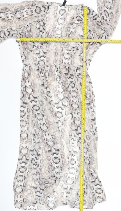 H&M Womens Snake Print Animal Sheath Dress Size 10 Multicoloured
