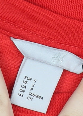 H&M Women’s Red Fit & Flare Dress Size 8 Short Sleeve Knee Length