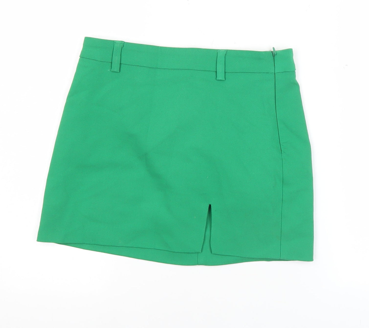 Stradivarius Women Green Size 6 Pencil Skirt Short Stretch Zip