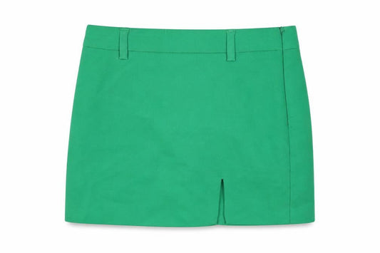 Stradivarius Women Green Size 6 Pencil Skirt Short Stretch Zip