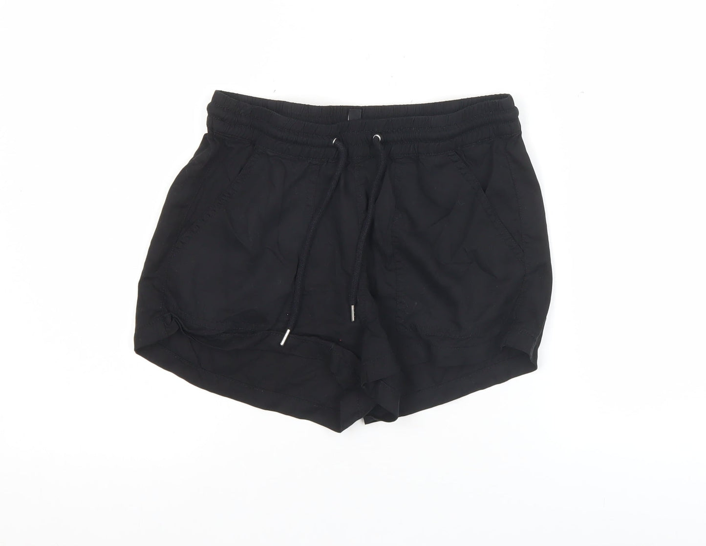 H&M Women Black Size 4 Regular Shorts 100% Lyocell Drawstring