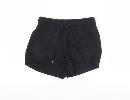 H&M Women Black Size 4 Regular Shorts 100% Lyocell Drawstring