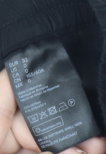 H&M Women Black Size 4 Regular Shorts 100% Lyocell Drawstring