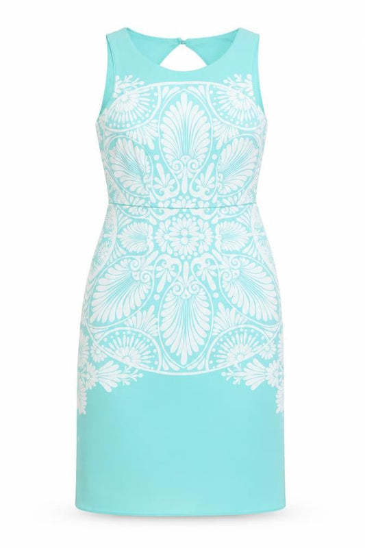 Monsoon Women’s Blue Size 8 Sheath Floral Sleeveless Party Dress