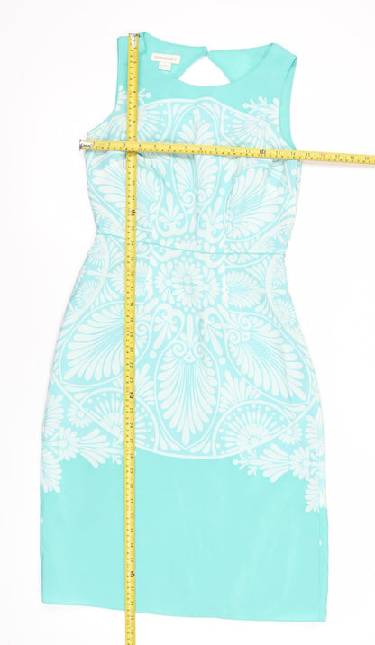 Monsoon Women’s Blue Size 8 Sheath Floral Sleeveless Party Dress