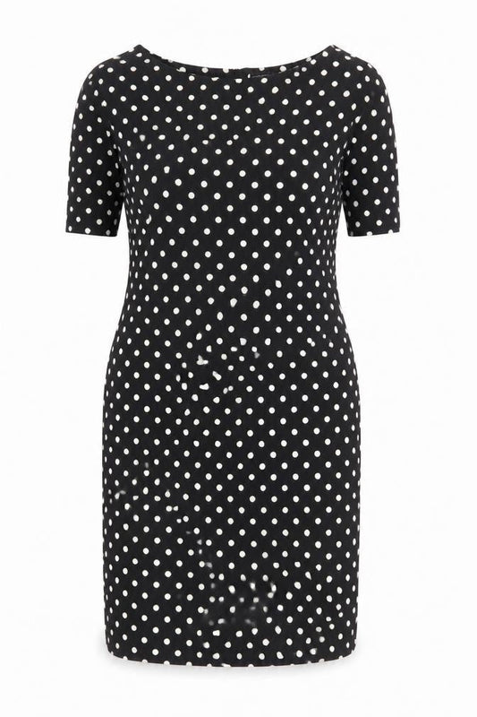 Dorothy Perkins Women Black Polka Dot Sheath Dress Size 14