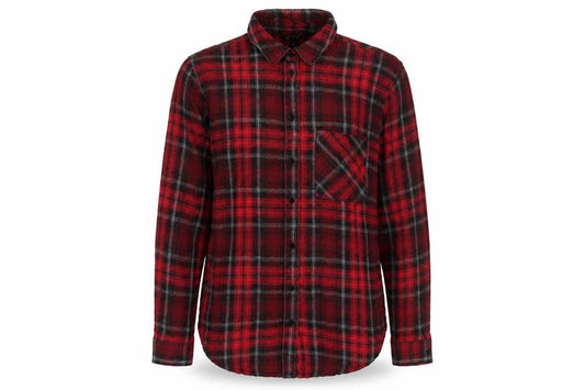 Topshop Women Red Plaid Button-Up Shirt UK 8 Long Sleeve Casual Viscose