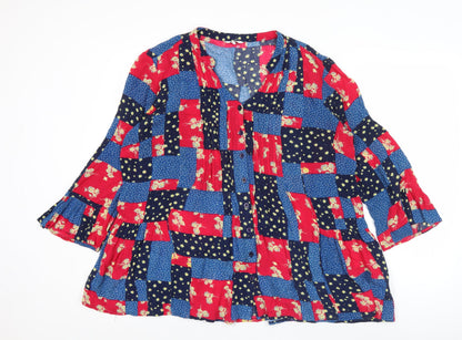 Cotton Traders Women’s Multicoloured Tunic Blouse UK 12 Viscose