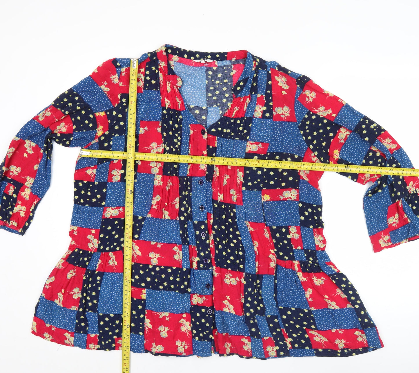 Cotton Traders Women’s Multicoloured Tunic Blouse UK 12 Viscose