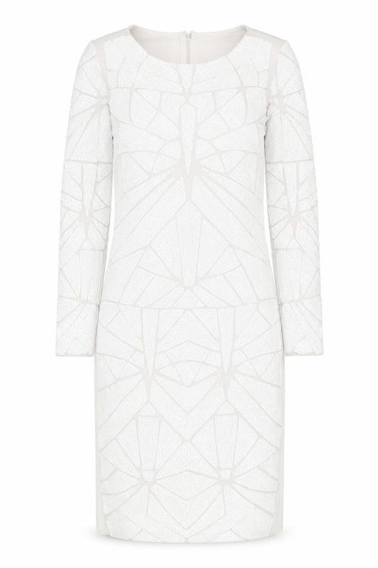 Missguided Women’s White Bodycon Sequin Dress Size 10 Long Sleeve