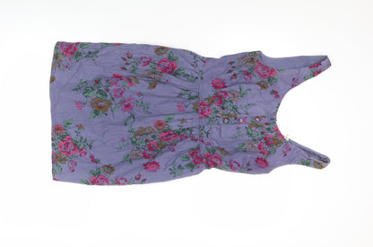 Jack Wills Women’s Purple Floral Skater Dress UK 8 Cotton Sleeveless