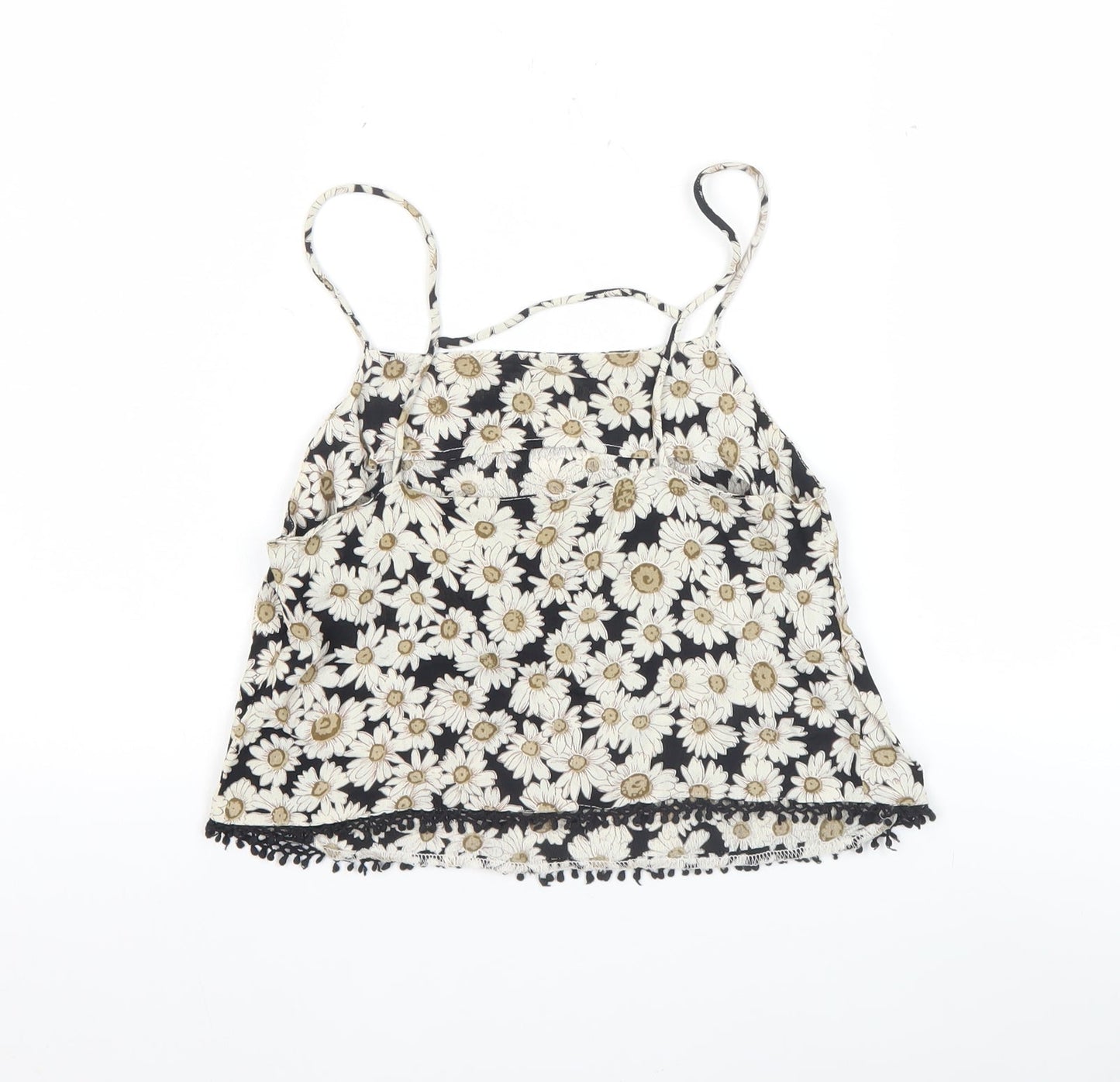 ASOS Women’s Black Floral Camisole Tank Top Size 6 Spaghetti Strap Summer