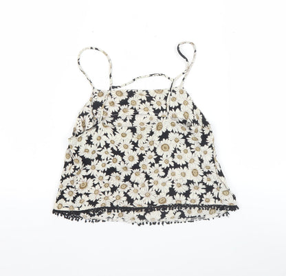 ASOS Women’s Black Floral Camisole Tank Top Size 6 Spaghetti Strap Summer