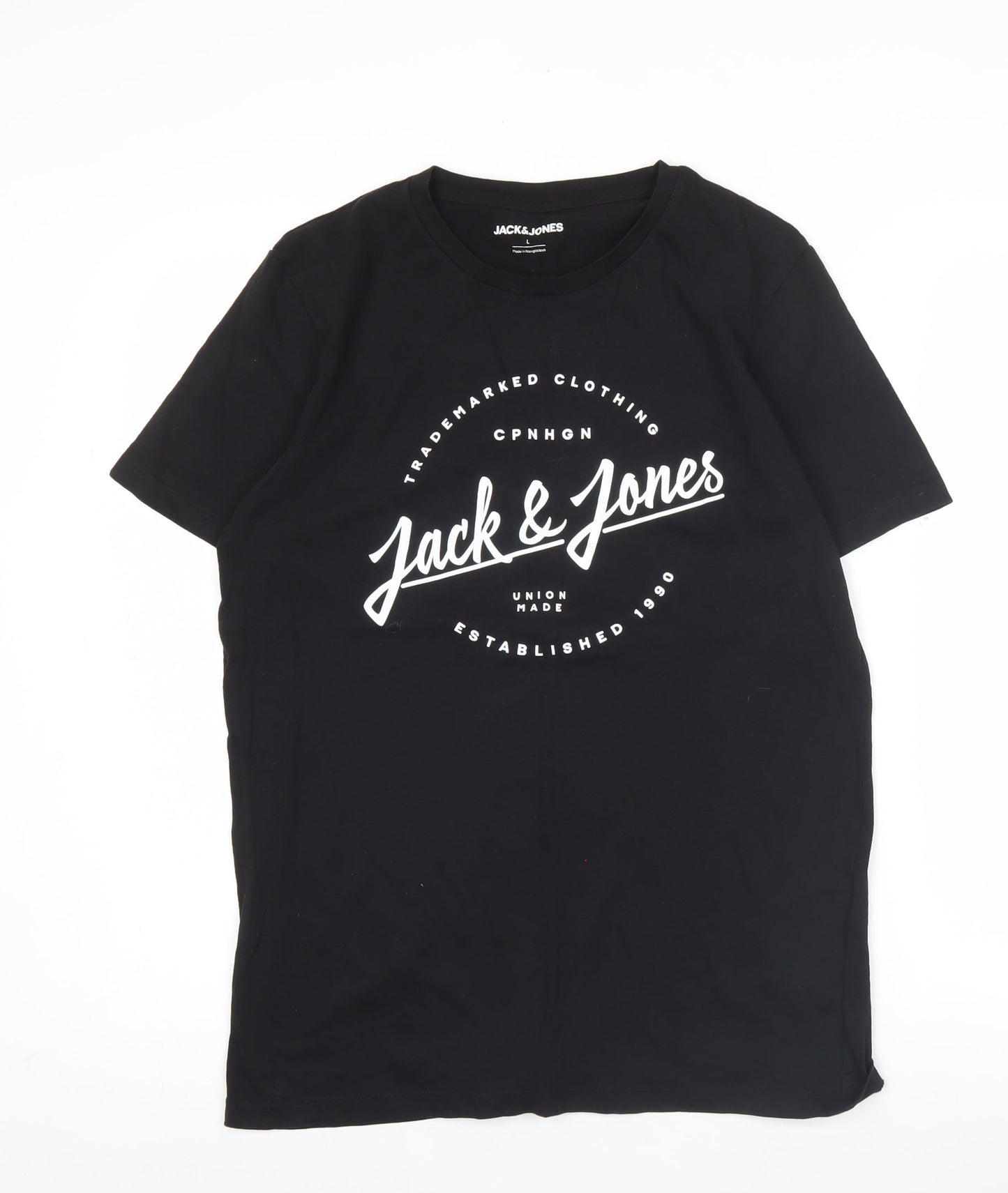 Mens UK Size L JACK & JONES Black  T-Shirt